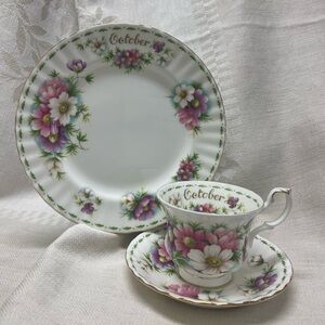 “October” Royal Albert Bone China Trio Set